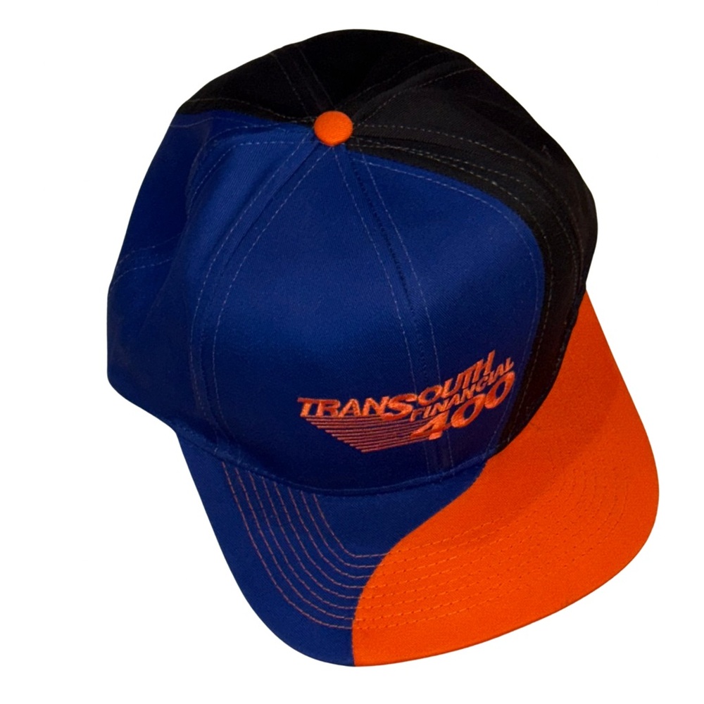 Vtg NASCAR TranSouth 400 Colorblock Hat Cap Winston Cup Auto Racing Darlington